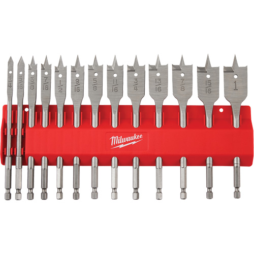 Flat Boring Bit Set, 13 Pieces, High Carbon Steel Nuna Depot Inc.