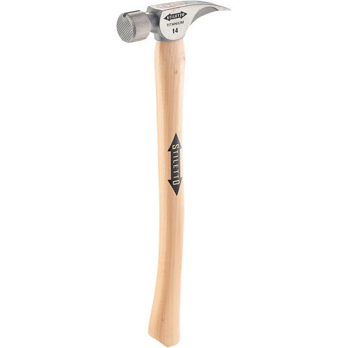 Titanium Milled Face Hammer with Curved Hickory Handle, 14 oz., Wood Handle, 18" L Nuna Depot Inc.