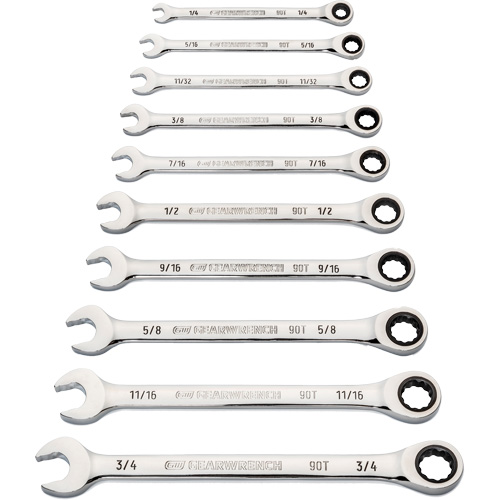 Jeu de cl&eacute;s &agrave; 12 pans et 90 dents, Combinaison &agrave; cliquet, 10 morceaux, Imp&eacute;rial Nuna Depot Inc.