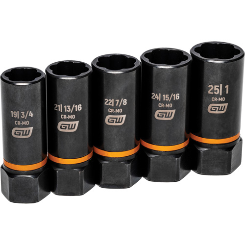 Bolt Biter Extraction Socket Set, 5 Pcs, Impact, 1/2" Drive Size, Deep Nuna Depot Inc.