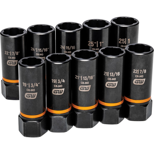 Bolt Biter Extraction Socket Set, 10 Pcs, Impact, 1/2" Drive Size, Deep Nuna Depot Inc.