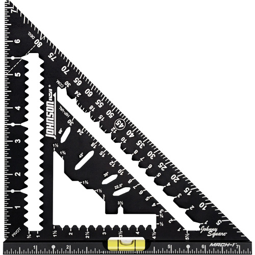&eacute;querre de charpentier MACH-1 Smart Mark Johnny Square&reg; de 7-1/4 po avec fiole de niveau Nuna Depot Inc.