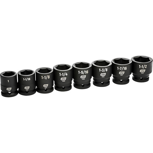 Jeu de douilles SAE &agrave; 6 pans, 8 Mcx, Chocs, Prise de 3/4" Nuna Depot Inc.