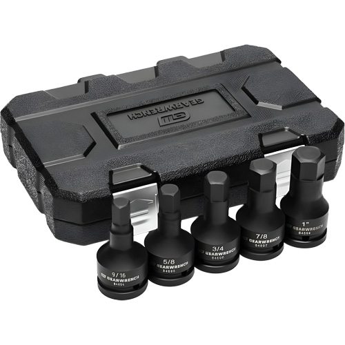 SAE Impact Bit Socket Set with Blow Mold Case, Hex, 3/4" Drive, 5 Pcs Nuna Depot Inc.