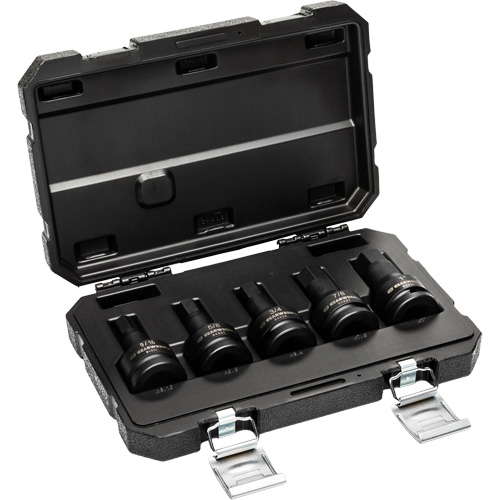 SAE Impact Bit Socket Set with Blow Mold Case, Hex, 3/4" Drive, 5 Pcs Nuna Depot Inc.