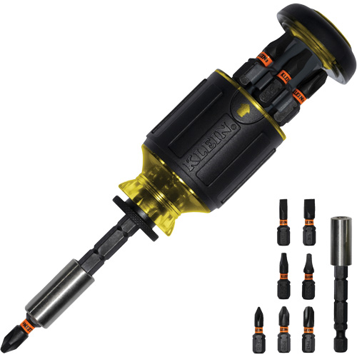 Tournevis tronqu&eacute; multi-embouts de longueur ajustable 8-en-1, 4-4/5" lo, Prise Coussin&eacute;e Nuna Depot Inc.
