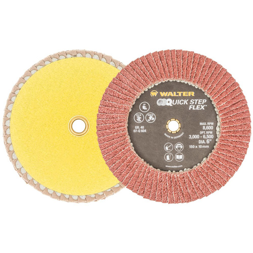 QUICK-STEP FLEX Flap Disc, 6" x Type 29, 40 Grit, Aluminum Oxide Nuna Depot Inc.