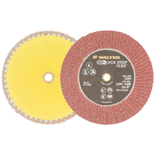Disque &agrave; lamelles QUICK-STEP FLEX, 6" x Type 29, Grain 60, Oxyde d'aluminium Nuna Depot Inc.