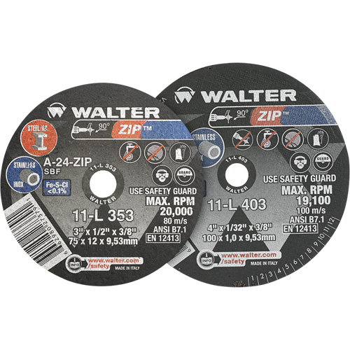 Zip Cut-Off Wheel, 4" x 1/4", 3/8" Arbor, Type 1 Nuna Depot Inc.