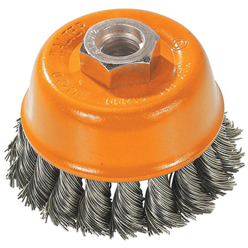 Brosse &agrave; fils nou&eacute;s torsad&eacute;s, 3" dia. x M10x1,5 arbre Nuna Depot Inc.