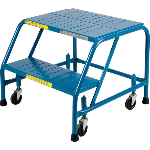 Rolling Step Ladder, 2 Steps, 18" Step Width, 19" Platform Height, Steel Nuna Depot Inc.