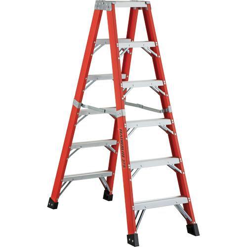 6600 AA Series Industrial Extra Heavy-Duty 2-Way Stepladders, Fibreglass, 375 lbs. Capacity, 4' Nuna Depot Inc.
