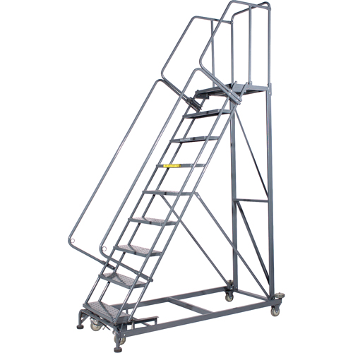 Monster Rolling Ladders, 12 Steps, 24" Step Width, 120" Platform Height, Steel Nuna Depot Inc.