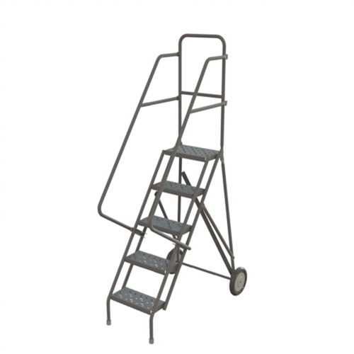 Steel Rolling Ladder, 5 Steps, 16" Step Width, 50" Platform Height, Steel Nuna Depot Inc.