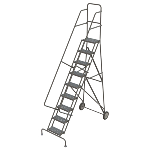 Steel Rolling Ladder, 9 Steps, 16" Step Width, 90" Platform Height, Steel Nuna Depot Inc.