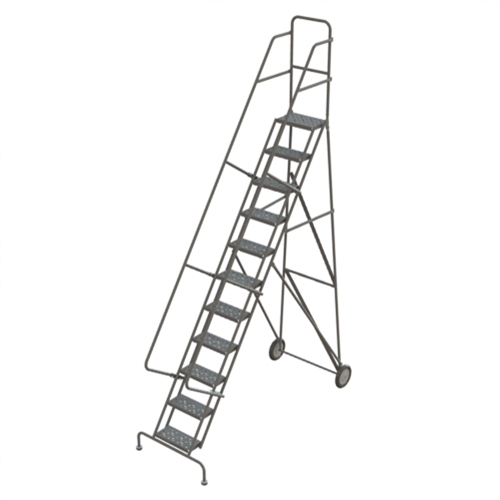 Steel Rolling Ladder, 11 Steps, 16" Step Width, 110" Platform Height, Steel Nuna Depot Inc.