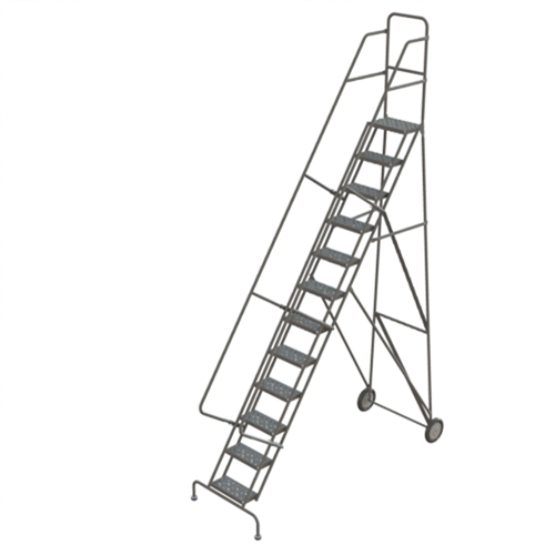 Steel Rolling Ladder, 12 Steps, 16" Step Width, 120" Platform Height, Steel Nuna Depot Inc.
