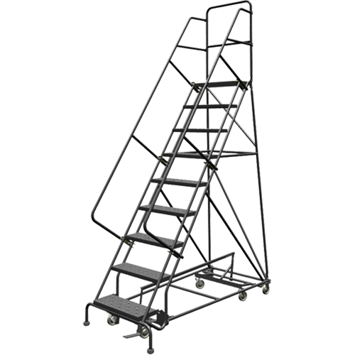 All Directional Rolling Ladder, 9 Steps, 24" Step Width, 90" Platform Height, Steel Nuna Depot Inc.
