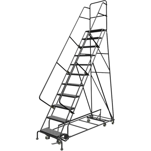 All Directional Rolling Ladder, 11 Steps, 24" Step Width, 110" Platform Height, Steel Nuna Depot Inc.