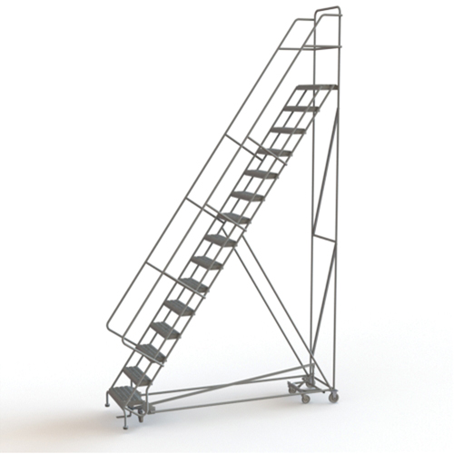 All Directional Rolling Ladder, 15 Steps, 24" Step Width, 150" Platform Height, Steel Nuna Depot Inc.