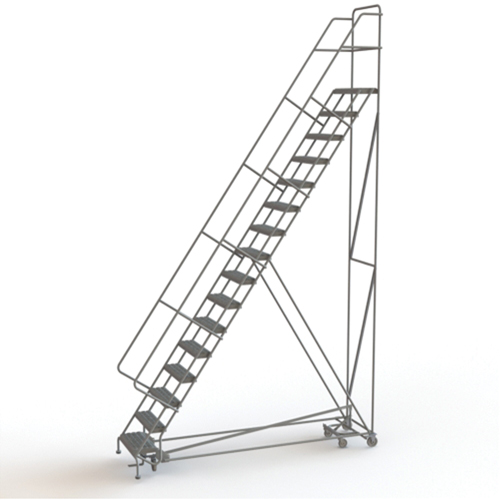 All Directional Rolling Ladder, 16 Steps, 24" Step Width, 160" Platform Height, Steel Nuna Depot Inc.