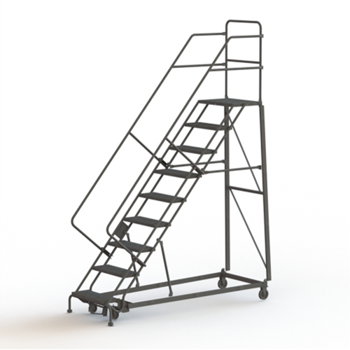 Heavy Duty Safety Slope Ladder, 9 Steps, Perforated, 50° Incline, 90" High Nuna Depot Inc.