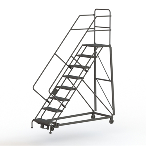 Heavy Duty Safety Slope Ladder, 8 Steps, Serrated, 50° Incline, 80" High Nuna Depot Inc.