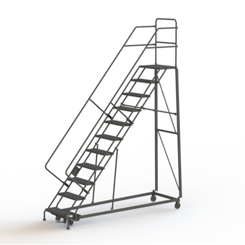 Heavy Duty Safety Slope Ladder, 11 Steps, Serrated, 50° Incline, 110" High Nuna Depot Inc.