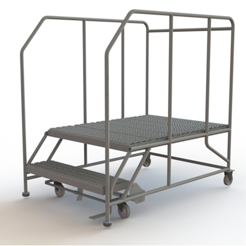 Plateforme de travail mobile, Acier, 2 Marches, 20" ha, 48" p, 36" Marche, Stri&eacute; Nuna Depot Inc.