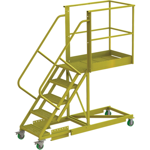 Cantilever Rolling Ladder, Supported, 5 Steps, 40" Platform Depth, 50" Platform Height Nuna Depot Inc.