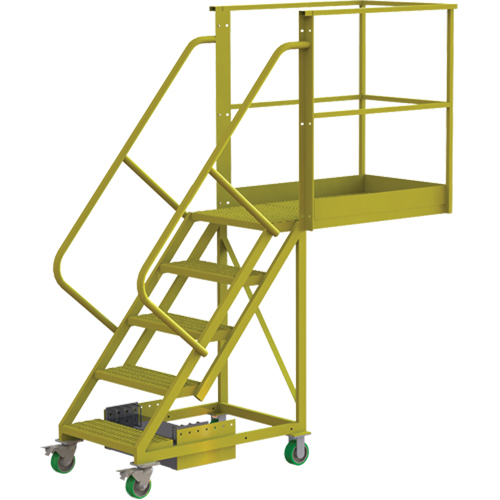 Cantilever Rolling Ladder, Unsupported, 5 Steps, 40" Platform Depth, 50" Platform Height Nuna Depot Inc.