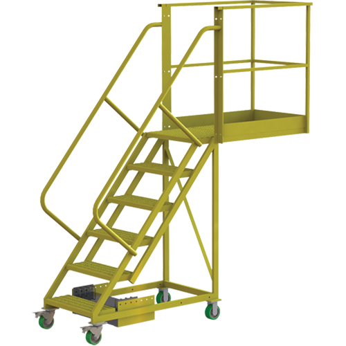 Cantilever Rolling Ladder, Unsupported, 6 Steps, 40" Platform Depth, 60" Platform Height Nuna Depot Inc.