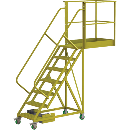 Cantilever Rolling Ladder, Unsupported, 7 Steps, 40" Platform Depth, 70" Platform Height Nuna Depot Inc.