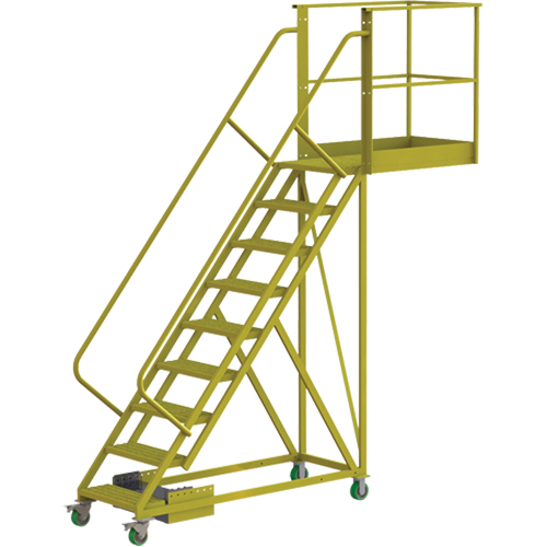 Cantilever Rolling Ladder, Unsupported, 9 Steps, 40" Platform Depth, 90" Platform Height Nuna Depot Inc.