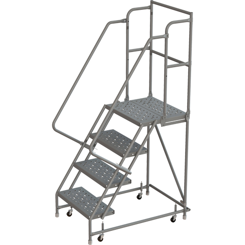 Escabeaux roulants &agrave; dessus profond, 4 marches, Largeur de la marche 16", Hauteur de la plateforme 40", Acier Nuna Depot Inc.
