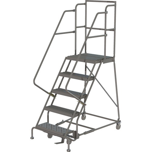 Deep Top Step Rolling Ladder, 5 Steps, 24" Step Width, 50" Platform Height, Steel Nuna Depot Inc.