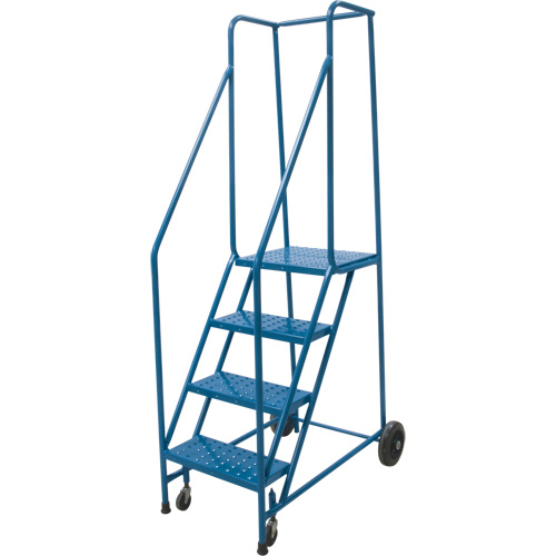 Rolling Step Ladder, 4 Steps, 18" Step Width, 37" Platform Height, Steel Nuna Depot Inc.