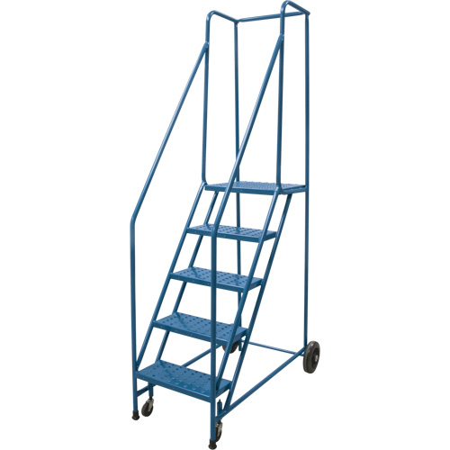 Rolling Step Ladder, 5 Steps, 18" Step Width, 46" Platform Height, Steel Nuna Depot Inc.