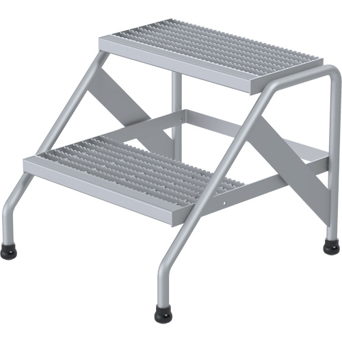 Escabeau en aluminium, 2 marche(s), 22-13/16" la x 24-9/16" lo x 20" h, Capacit&eacute; 500 lb Nuna Depot Inc.