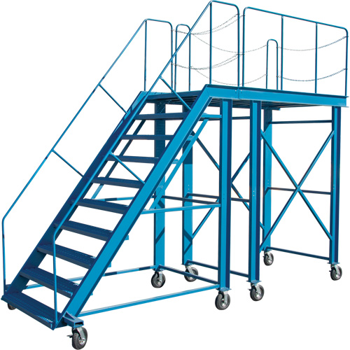 Snow Ladder, Steel, 10 Steps, 99" H, 85-1/2" D, 48" Step, Serrated Nuna Depot Inc.