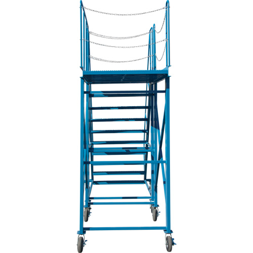 Snow Ladder, Steel, 10 Steps, 99" H, 85-1/2" D, 48" Step, Serrated Nuna Depot Inc.