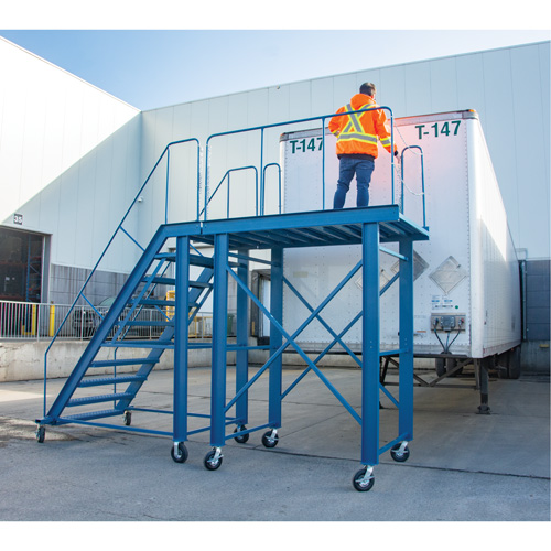 Snow Ladder, Steel, 10 Steps, 99" H, 85-1/2" D, 48" Step, Serrated Nuna Depot Inc.