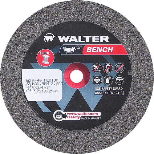 Bench Grinding Wheels, 6" x 1", 1" Arbor, 1 Nuna Depot Inc.