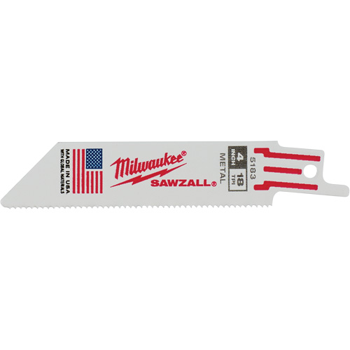 Lame de scie alternative Sawzall, Bim&eacute;tal, 18 Dents par pouce, 4" lo x 3/4" la Nuna Depot Inc.