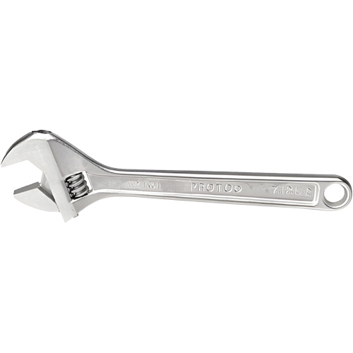 Adjustable Wrench, 12-1/8" L, 1-19/32" Max Width, Chrome Nuna Depot Inc.