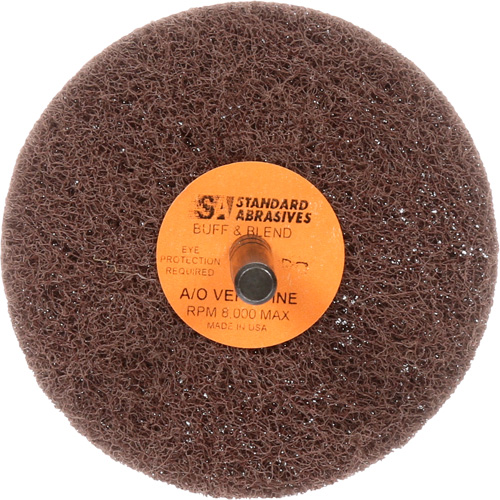 Standard Abrasives Buff & Blend Wheel, 3" Dia. x 1" W, 1/4" Arbor, Aluminum Oxide Nuna Depot Inc.