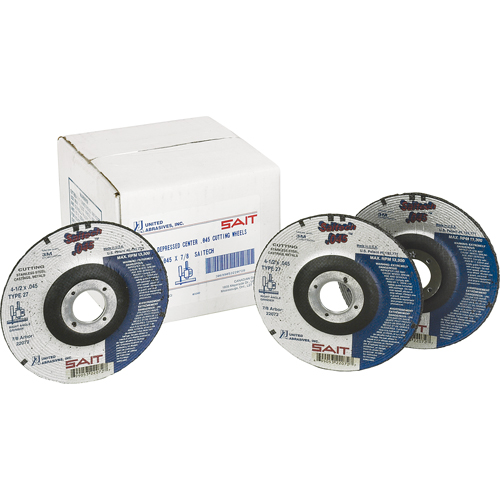 Cut-Off Wheel, 4-1/2" x 0.045", 7/8" Arbor, Type 27, Aluminum Oxide/Ceramic, 13500 RPM Nuna Depot Inc.
