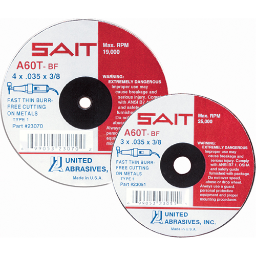 Cut-Off Wheel, 7" x 0.045", 7/8" Arbor, Type 27, Aluminum Oxide/Ceramic, 8500 RPM Nuna Depot Inc.