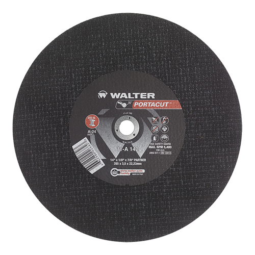 Portacut High Speed Cut-Off Wheel, 14" x 1/8", 7/8" Arbor, Type 1, Aluminum Oxide, 5400 RPM Nuna Depot Inc.