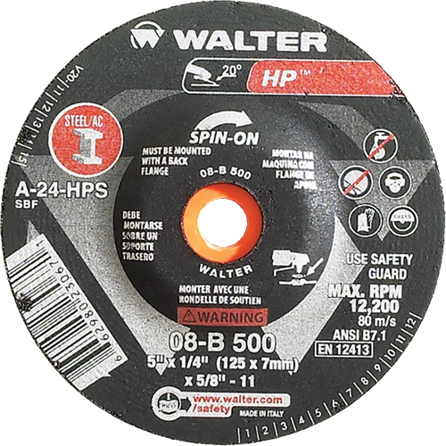 HP Spin-On Grinding Wheel, 5" x 1/4", 5/8"-11 Arbor, Type 27S Nuna Depot Inc.